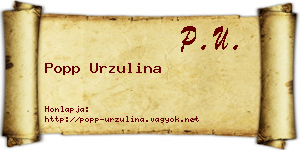 Popp Urzulina névjegykártya